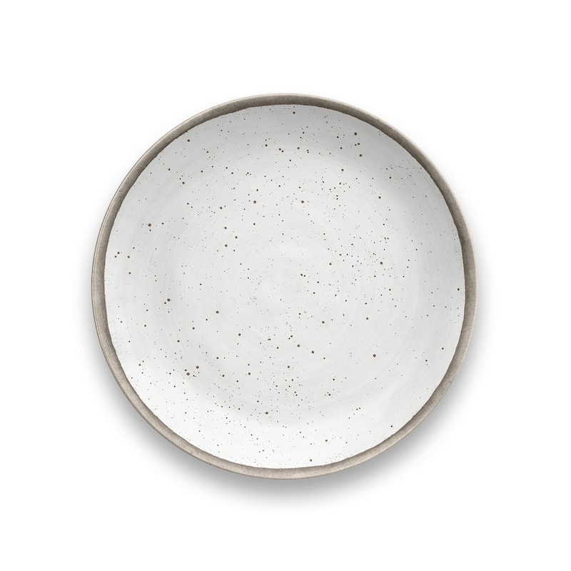 Abode Homewares Retreat Pottery Merge Bamboo Salad Plate - White - 8.5" - Set of 6