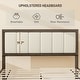 preview thumbnail 21 of 24, HOMCOM Full Size Bed Frame with Upholstered Headboard, Platform Bed Frame with Wooden Slats
