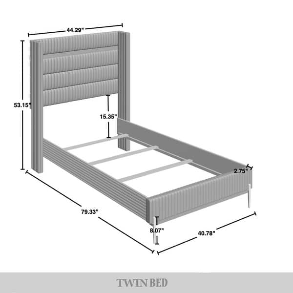dimension image slide 1 of 10, CraftPorch Corduroy 4-pieces Glam White Bed with White Furniture Bedroom Set