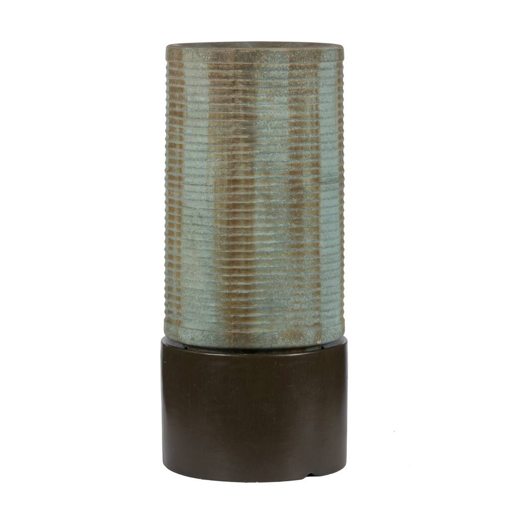 A&B Home Verge Bronze and Green Ribbed Tower Bird Feeder
