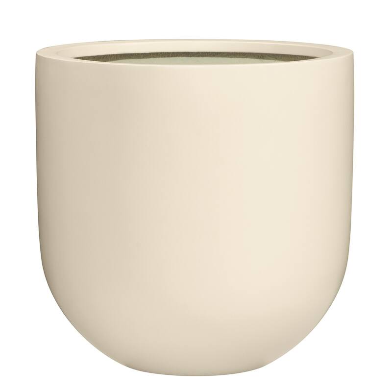 DreamPatio Santa Rosa Fiberstone Planter for Indoor/Outdoor - 16x16x16 - Linen
