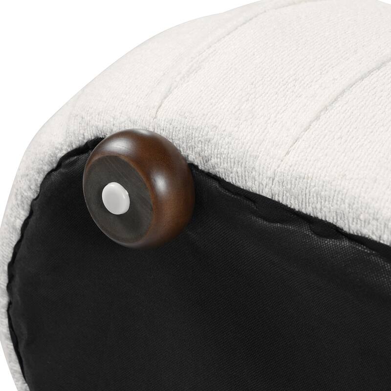 Christopher Knight Home - Curve Modern Upholstered Wooden Ottoman with Oval Design