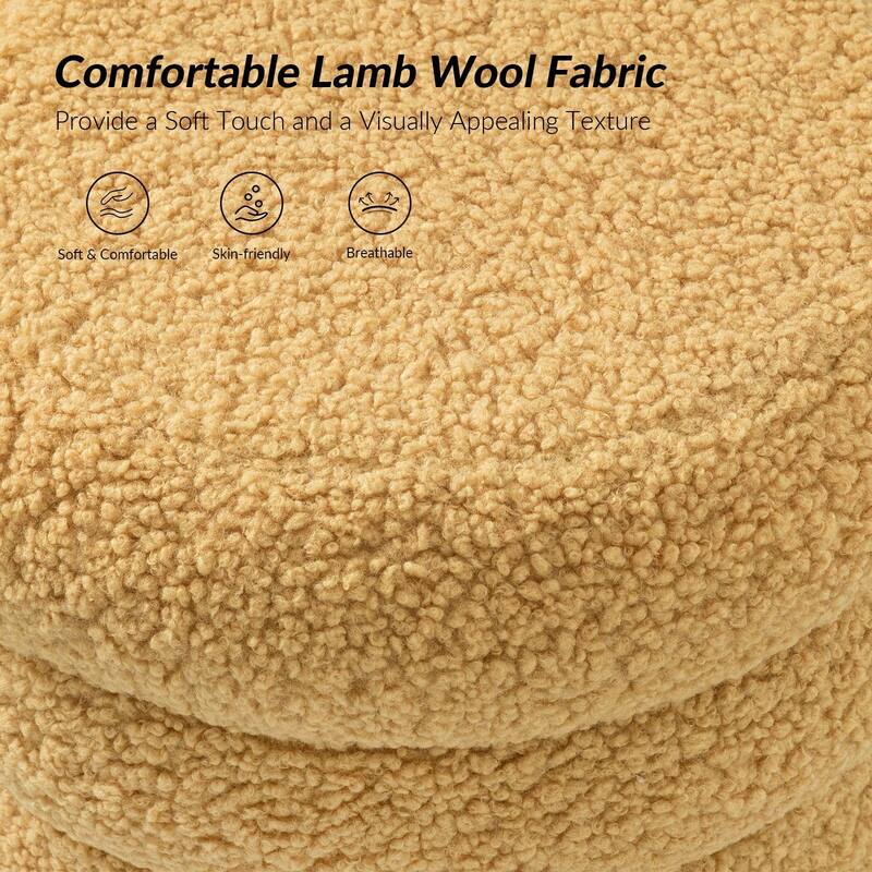 Deonicio 15.7" Wide Ottoman with Solid wood Legs, Set of 2