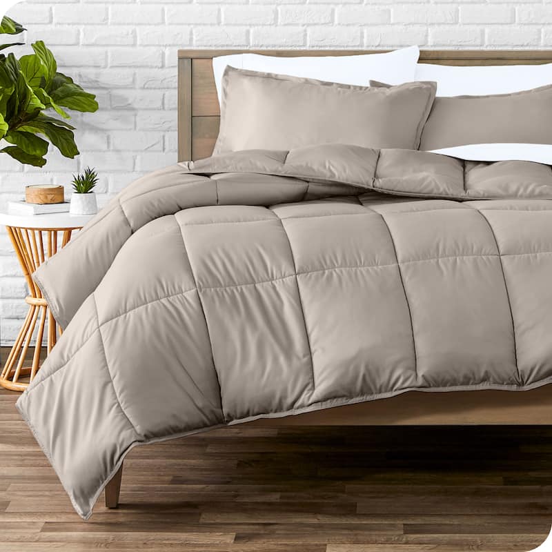 Bare Home Hypoallergenic Down Alternative Comforter Set - Twin - Twin XL - Khaki