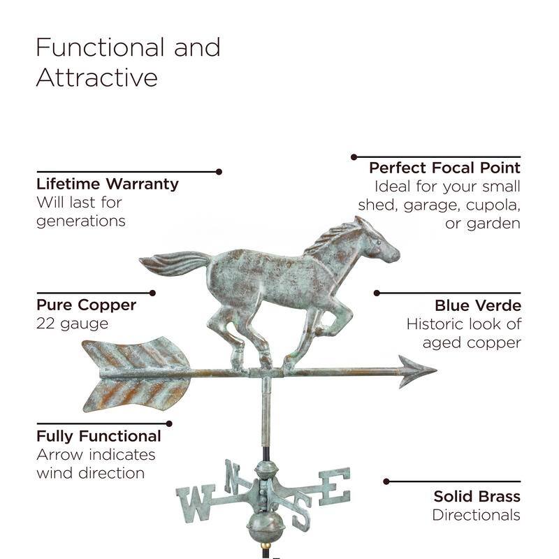 Horse Garden Weathervane with Garden Pole by Good Directions