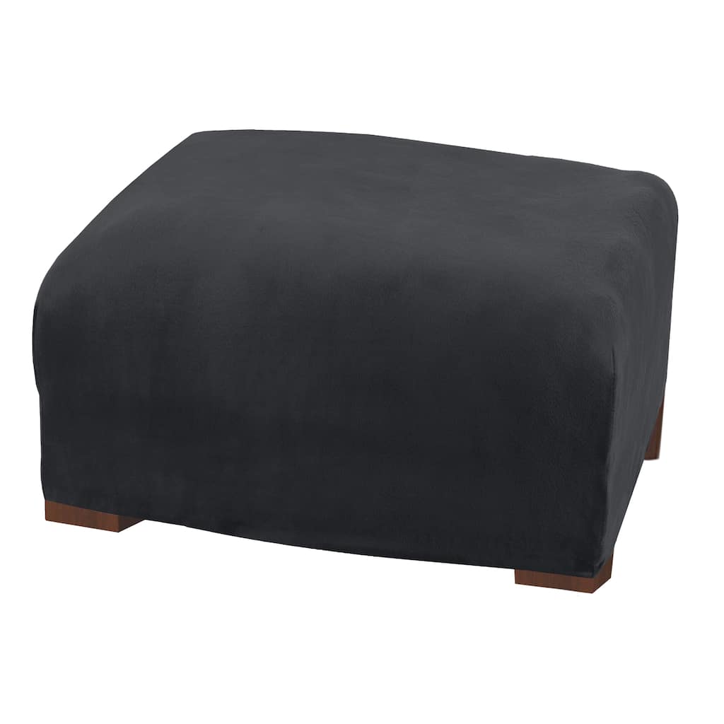 Premium Stretch Velvet-Plush Ottoman Slipcover