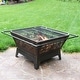 preview thumbnail 8 of 11, 32" Fire Pit Steel Northern Galaxy Design with Cooking Grate and Poker