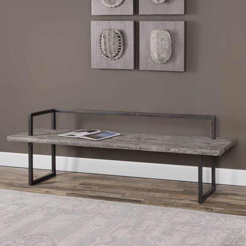 Uttermost Herbert 86 Inch Wide Reclaimed Fir Wood Bench