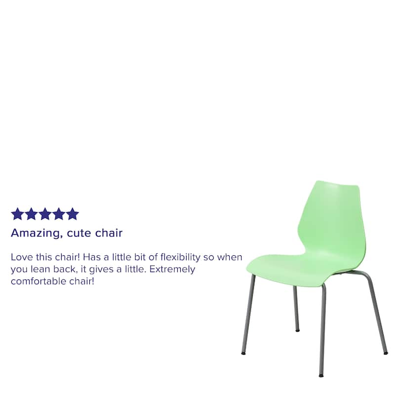 HERCULES Series Stack Chair with Lumbar Support and Silver Frame