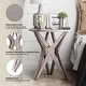 preview thumbnail 9 of 21, COZAYH Pedestal Farmhouse End Table, Distressed Top with Base for Modern Farmhouse, Boho Decor, Round