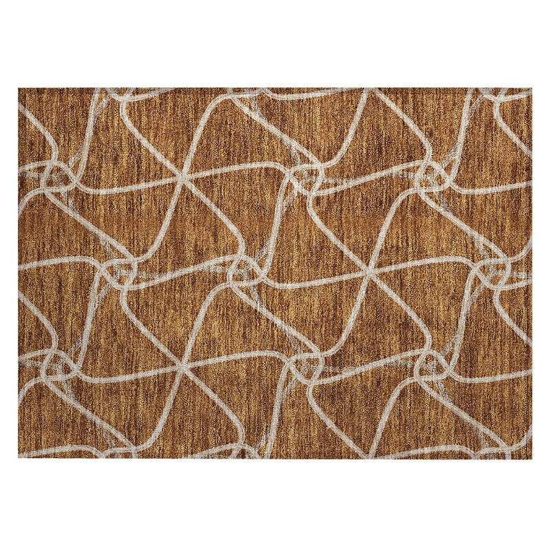 Machine Washable Indoor/ Outdoor Contemporary Links Chantille Rug