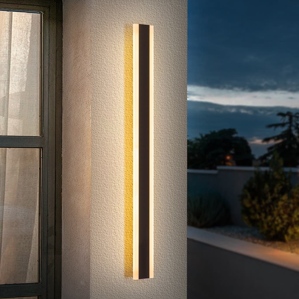 Modern Linear Strip Acrylic Integrated LED 3000K Warm Light IP65 Waterproof Outdoor Wall Lights