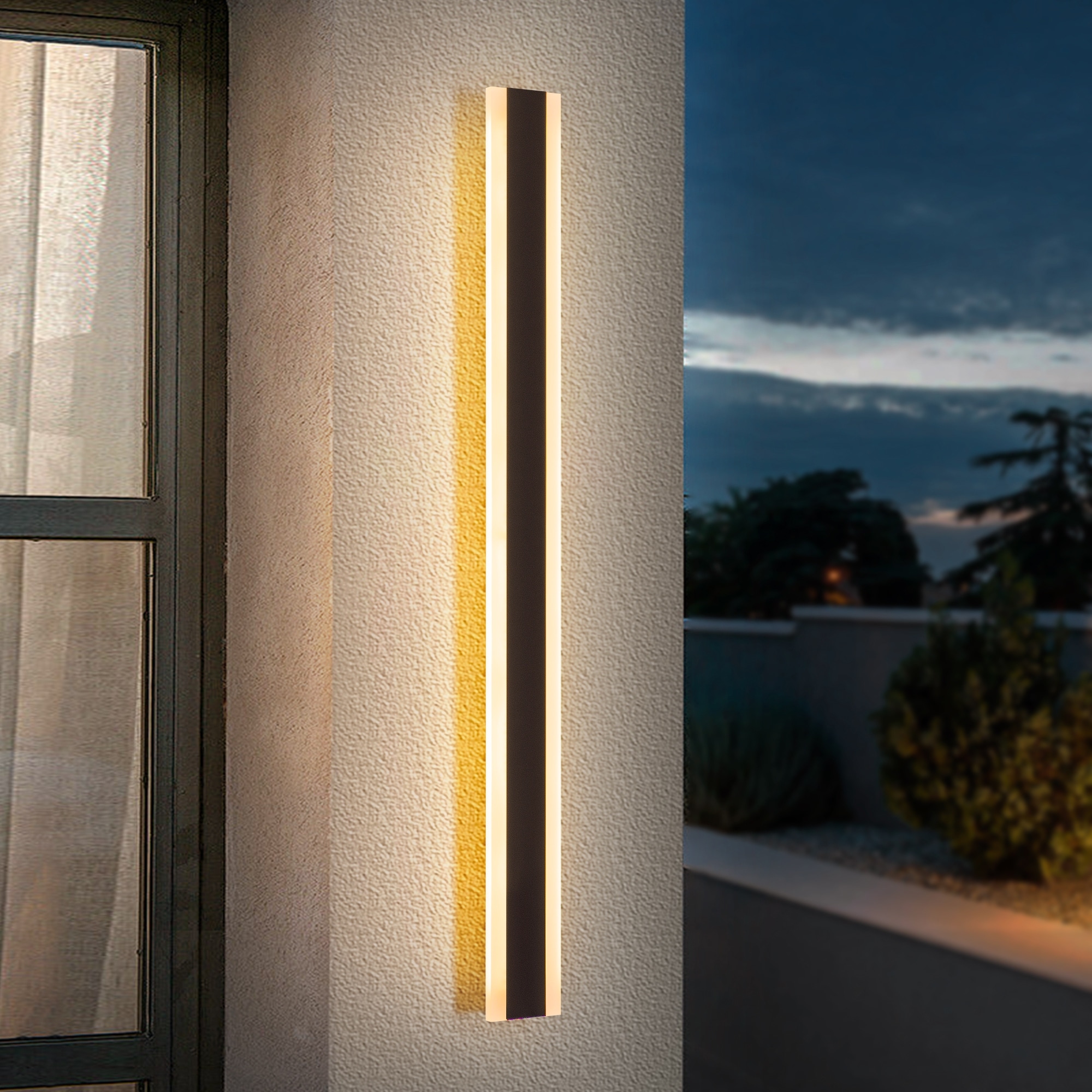 Rennnsan Modern Linear Strip Acrylic Integrated LED 3000K Warm Light IP65 Waterproof Outdoor Wall Lights