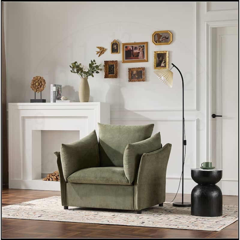 Chenille Oversized Sofa Lounge Chair - Green