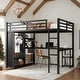 preview thumbnail 28 of 37, TwinXL/FullXL/Queen Size Loft Bed Frame with Built-in Wardrobe