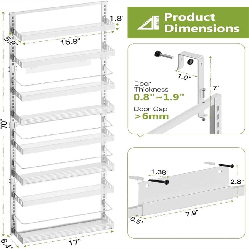 6-Tier Large Wall Mounted Storage Spice Rack