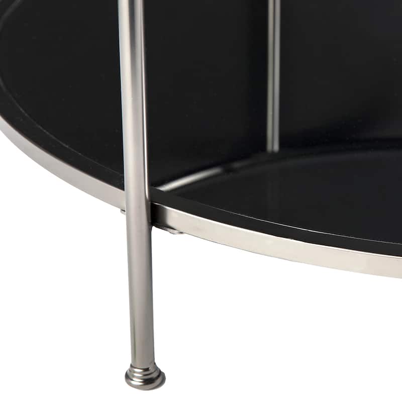 SEI Furniture Rainier Round Metal and Glass Coffee Coffee Table