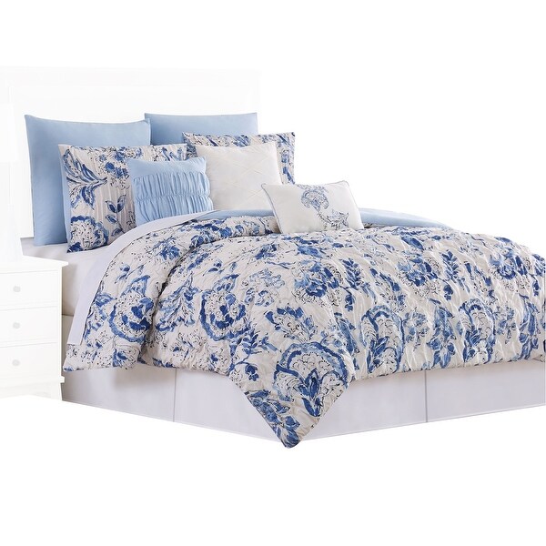 Corfu Floral Print 8 Piece King Comforter Set The Urban Port