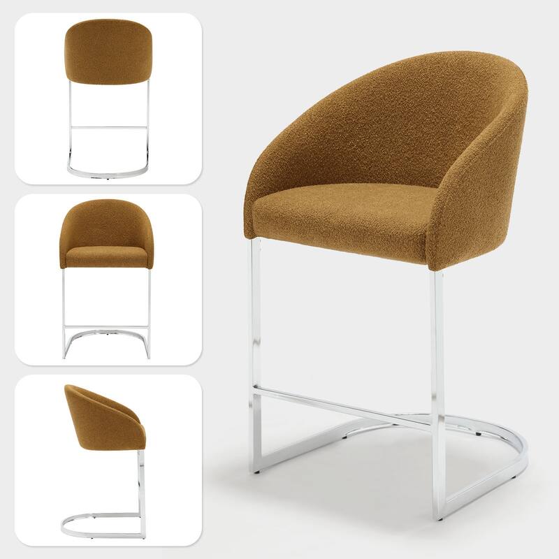 26" Fabric Upholstered Counter Height Bar Stools with Arms - 37" H x 22.4" W x 22" D