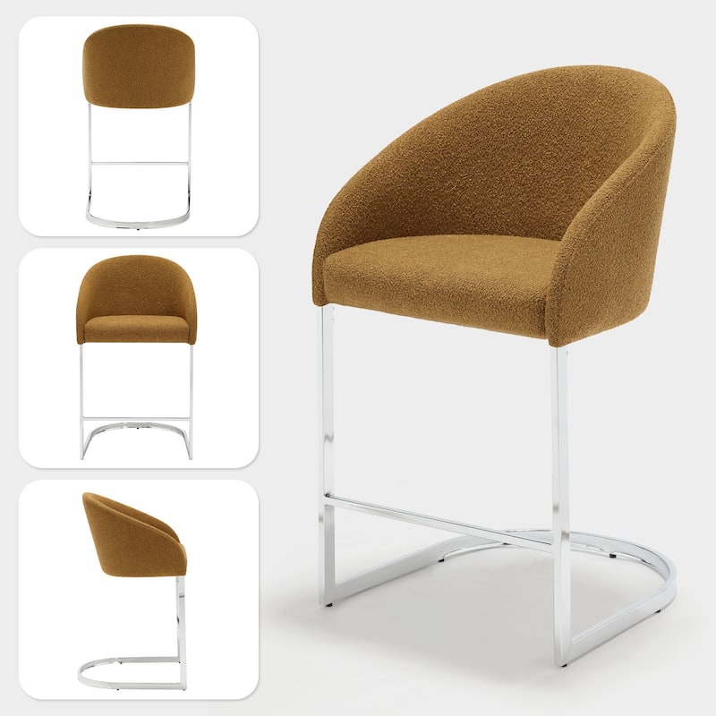 26" Fabric Upholstered Counter Height Bar Stools with Arms - 37" H x 22.4" W x 22" D