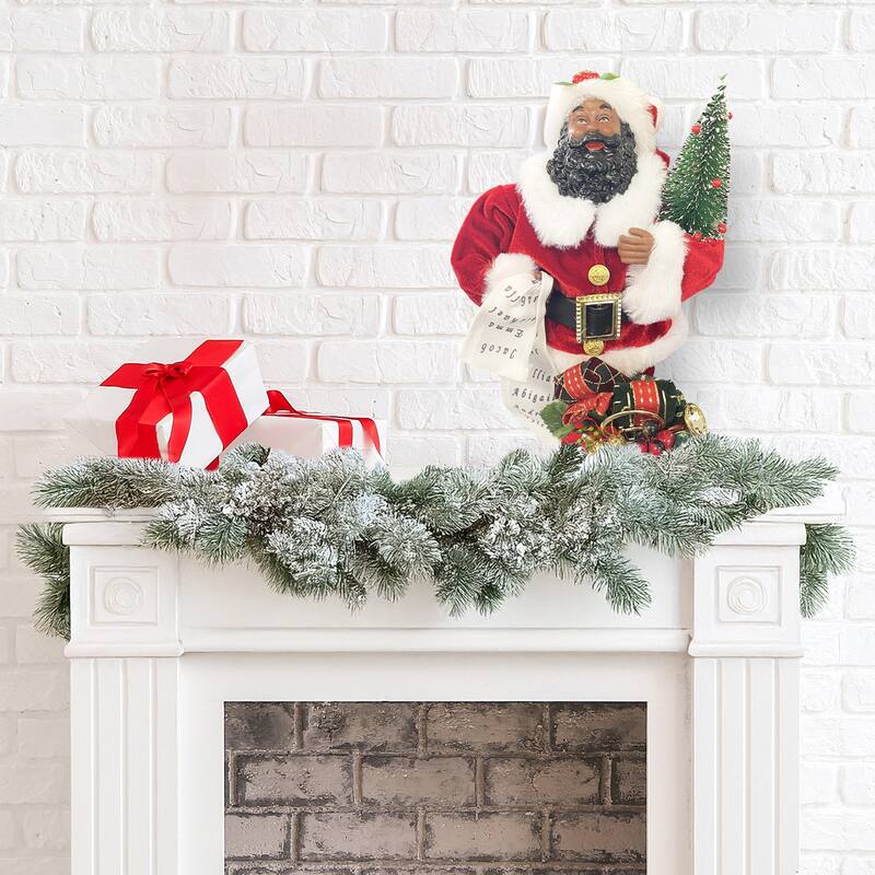 12" Black Christmas Night Claus