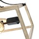 preview thumbnail 9 of 9, 12.6 in. 2-Light Black and Wood Farmhouse Open Cage Semi-Flush Mount Ceiling Light - 12.6"W