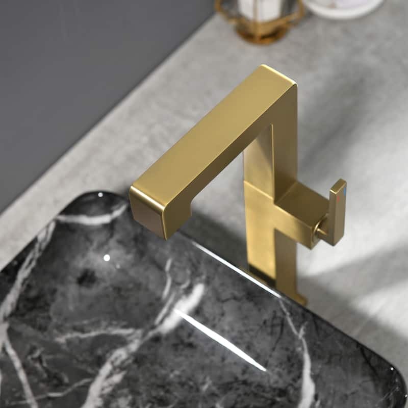 7.8"-11.8"H Solid Brass Single Handle Single Hole Bathroom Sink Faucet