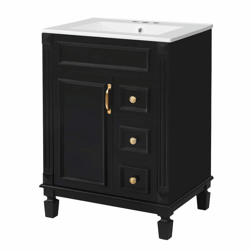 24" Bathroom Vanity with Ceramic Sink
