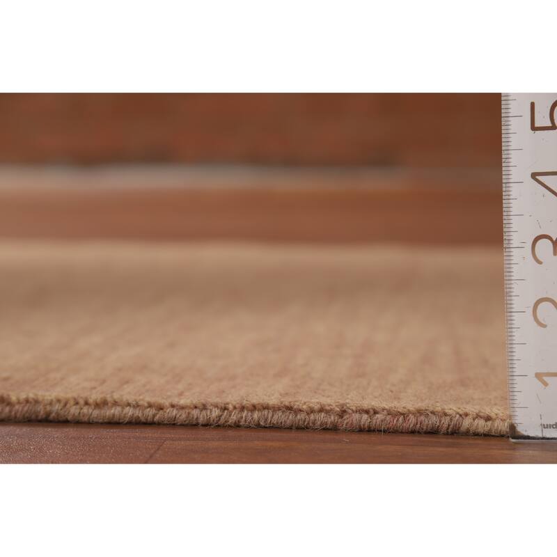 Light Brown Modern Gabbeh Oriental Foyer Rug Hand-Knotted Wool Carpet - 3'3"x 4'10"