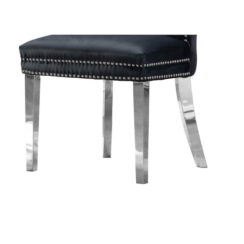 Best Quality Furniture 7-Piece Stainless Steel Nailhead Trim Dining Set