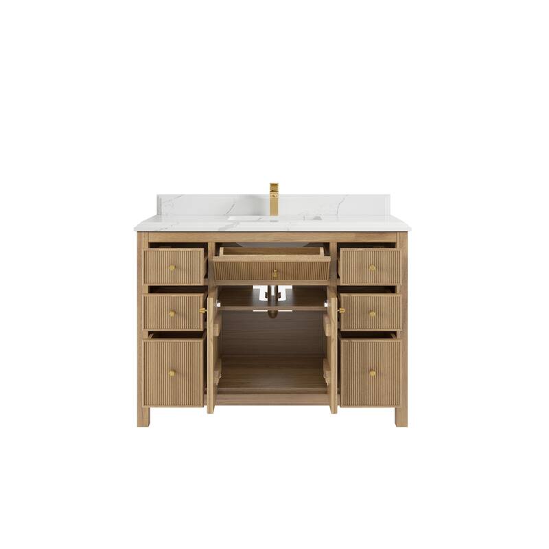 Willow Collections 48 in. W x 22 in. D Sonoma Teak Single Sink Bathroom Vanity with Countertop