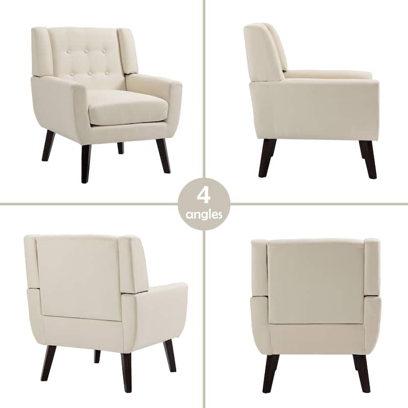 Cotton/ Linen Look Fabric Modern Accent Chair Armchair