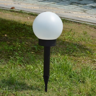 2Pc Solar LED Ground Light Round Ball Automatic Waterproof White Light Outdoor Garden Path Light Yard Lawn Road Spot Lamp