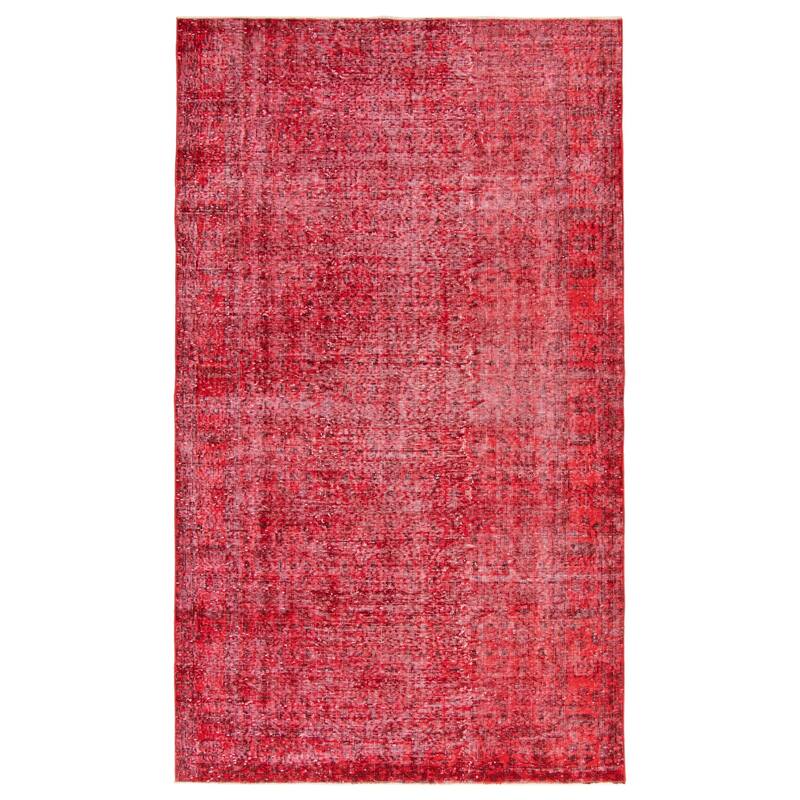 ECARPETGALLERY Hand-knotted Color Transition Dark Red Wool Rug - 5'6 x 6'2 - Dark Red - 5'6 x 6'2