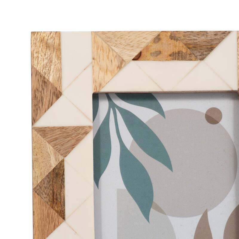 Resin Geometric Design Picture Frame - White, 4x6 in.