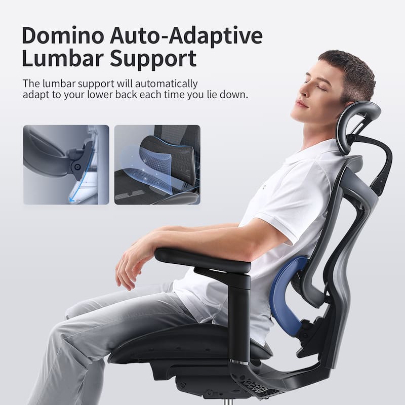 SIHOO Ergonomic Ofiice Chair Doro-C300, Auto-Adaptive Lumbar Support, and 3D Linkage Armrests, Black - 78*70*125
