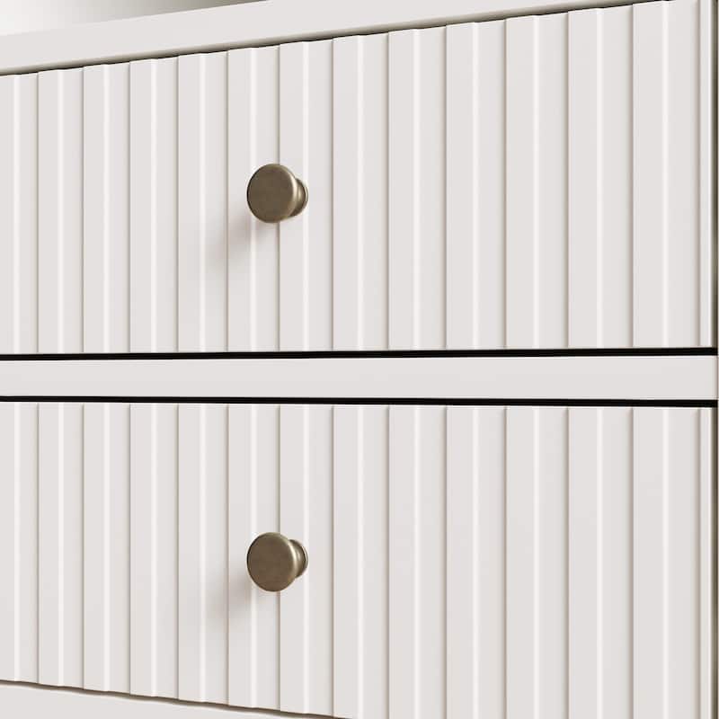 Fluted Nightstand with 2 Drawers, Set of 2