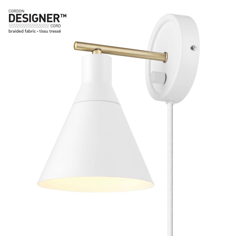 Globe Electric Tristan 10" Tall Wall Sconce with Black Shade