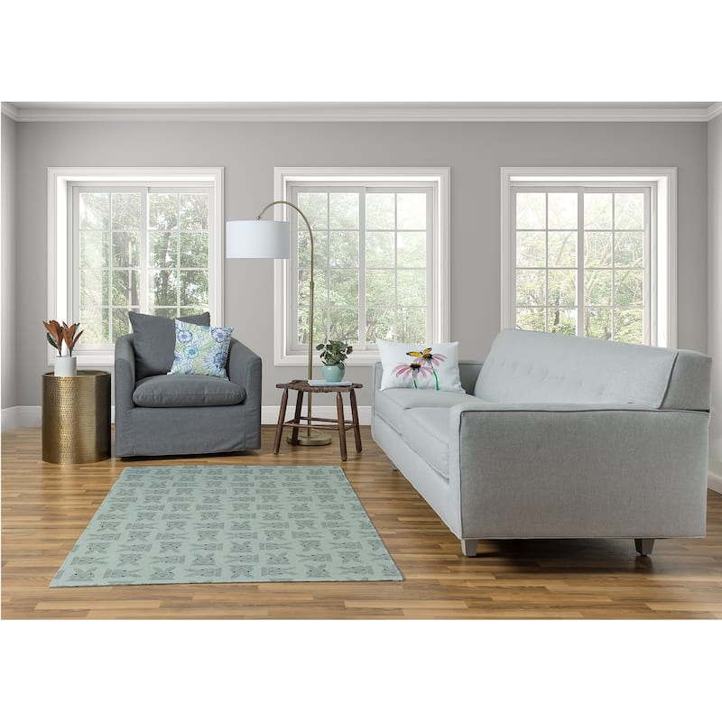 Criss Cross Bunnies Easter Chenille Rug