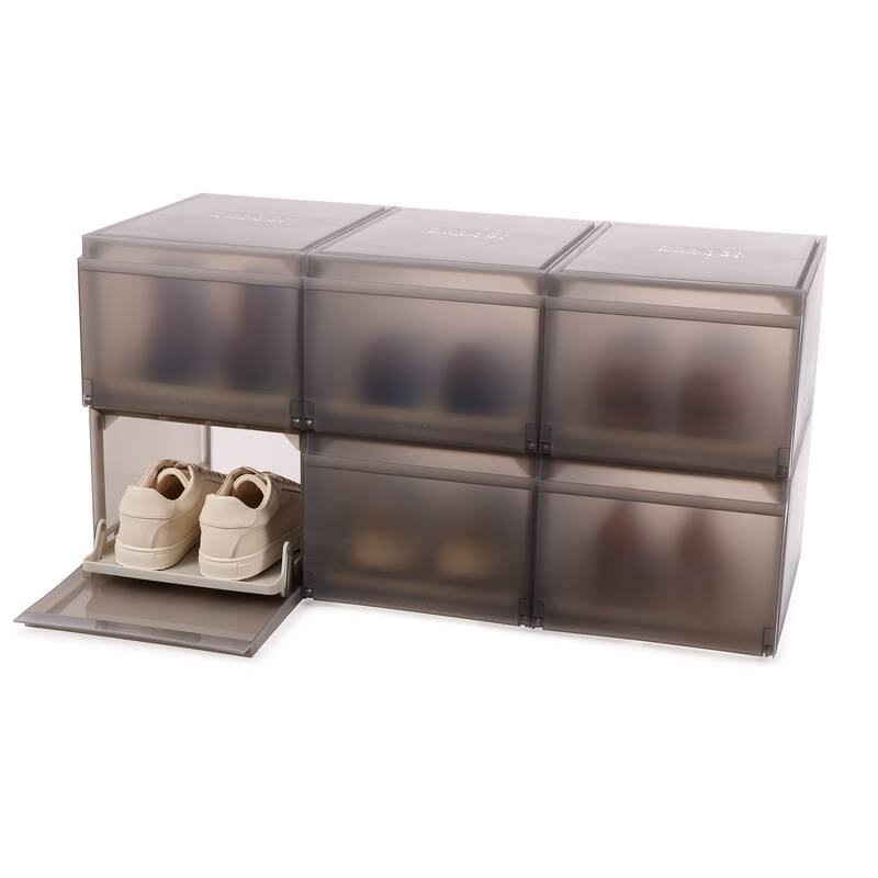 Joseph Joseph ShoeCase Premium Shoe Storage Box with Slide-out Shoe Tray - Set of 6
