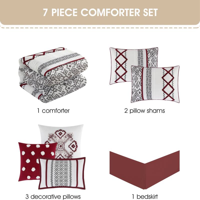 Nanshing Trina Embroidered 7-Piece Comforter Set