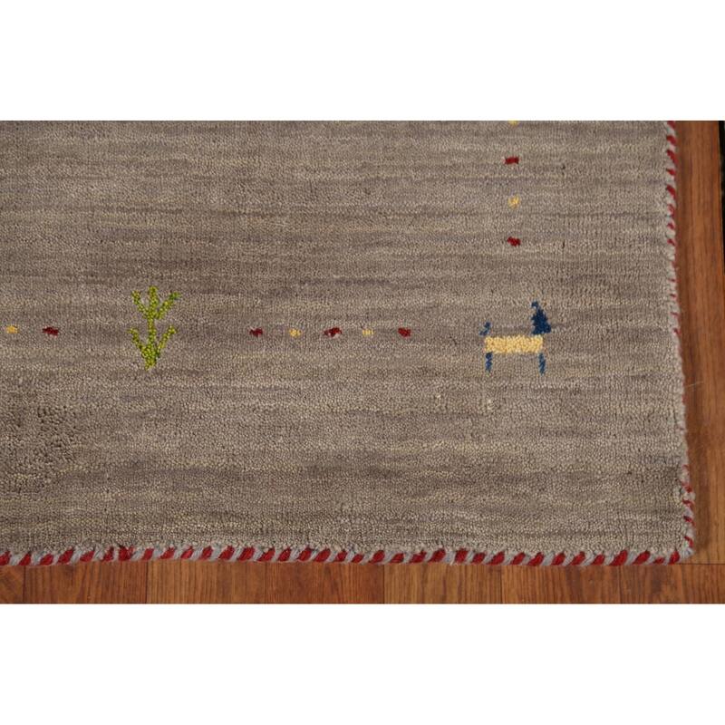 Gabbeh Indian Accent Rug Handmade Contemporary Wool Carpet - 2'7"x 4'9"