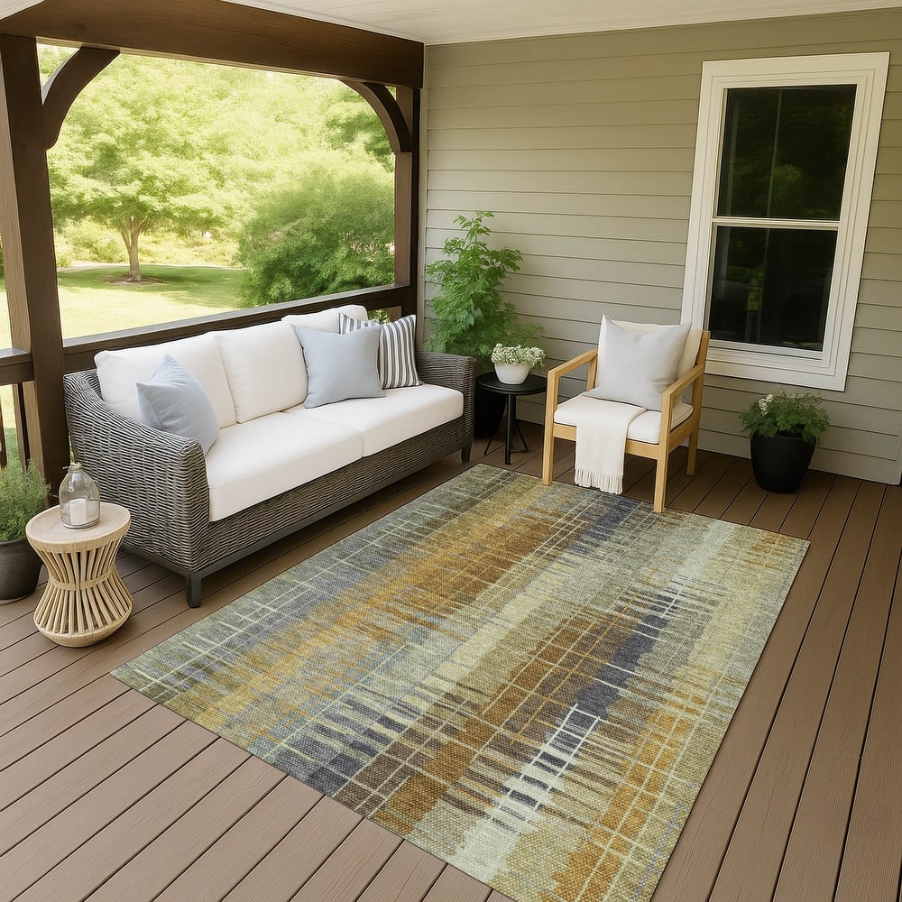 Machine Washable Indoor/ Outdoor Contemporary Aaron Chantille Rug