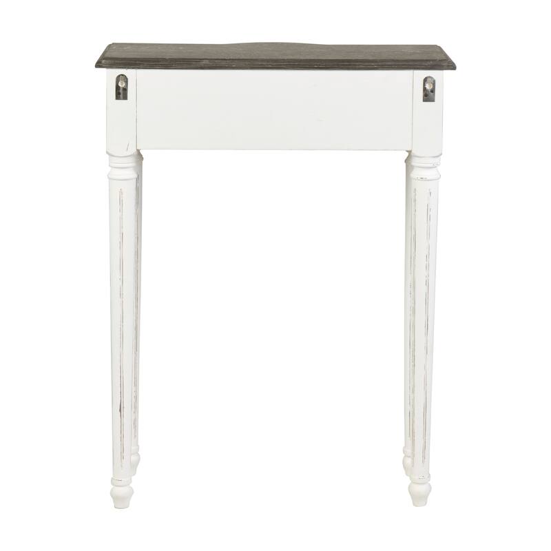 Painted Wood Console End Table With Natural Top by East at Main