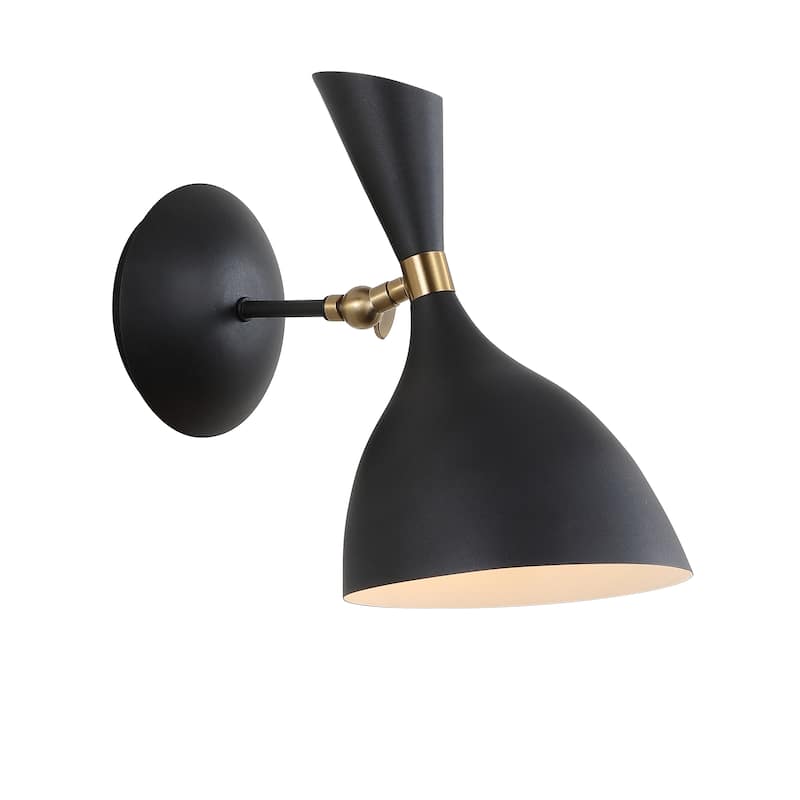 Josef 10" Iron Retro LED Wall Sconce, Black by JONATHAN Y - One