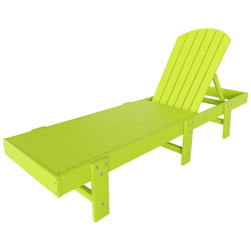 Altura Armless Poly Eco-Friendly All Weather Reclining Chaise Lounge with Side Table Set (3-Piece Set)