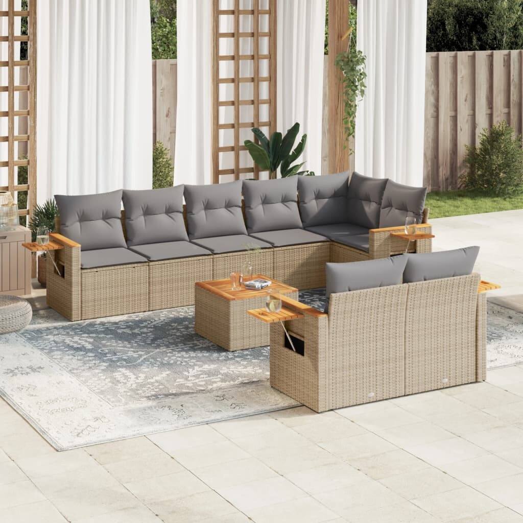 vidaXL Garden Sofa Set Grey PE rattan Large Modular Garden Sofa Set - 21.7 x 21.7 x 14.6