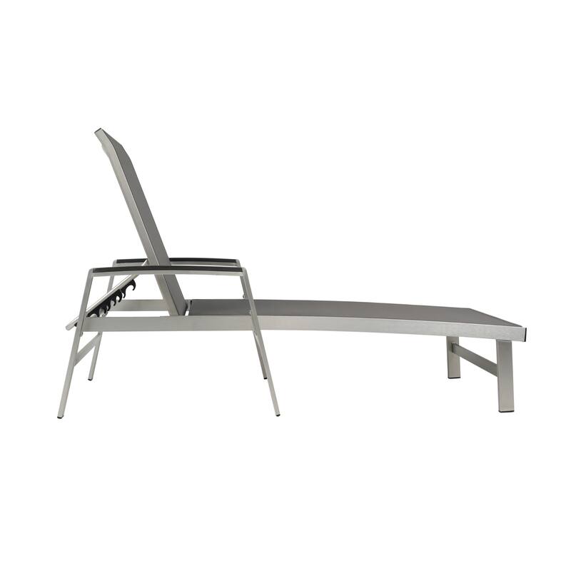 Roomfitters Oxton Outdoor Aluminum Chaise Lounge with Breathable Mesh Seat, Patio Recliner