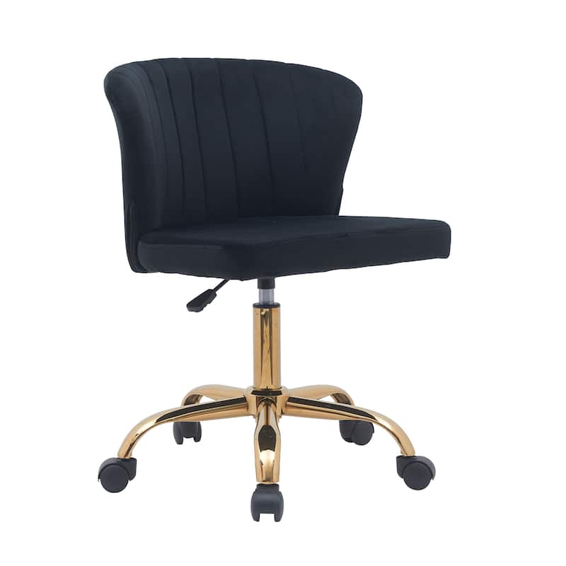 Porthos Home Rye Velvet Office Chair with Gold Chrome Legs