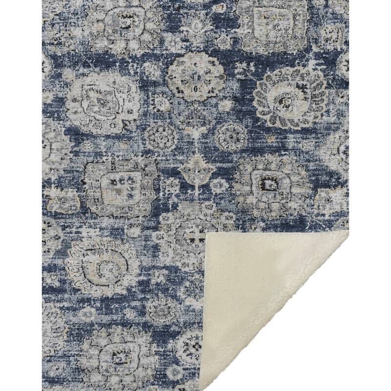 Premium Machine Washable Vintage Persian Sherpa Throw Blanket